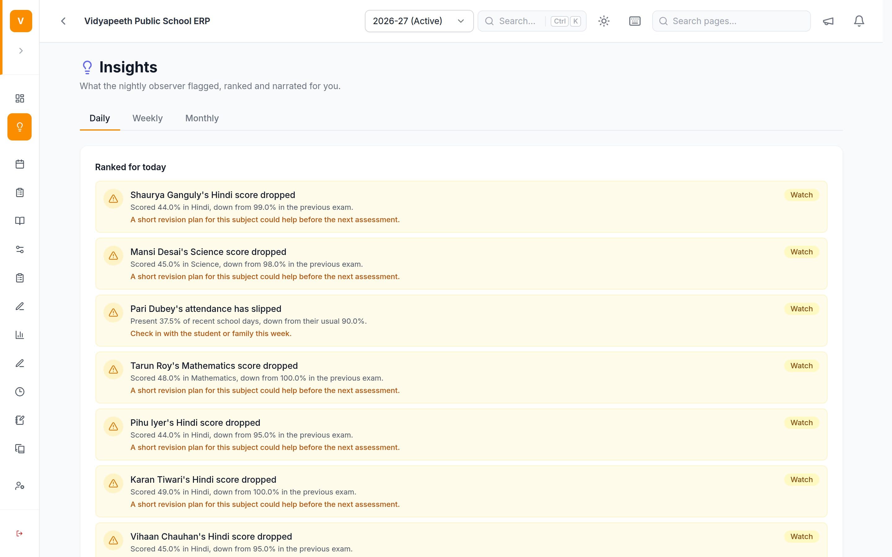 StriveBit ERP — What slipped overnight, ranked for you